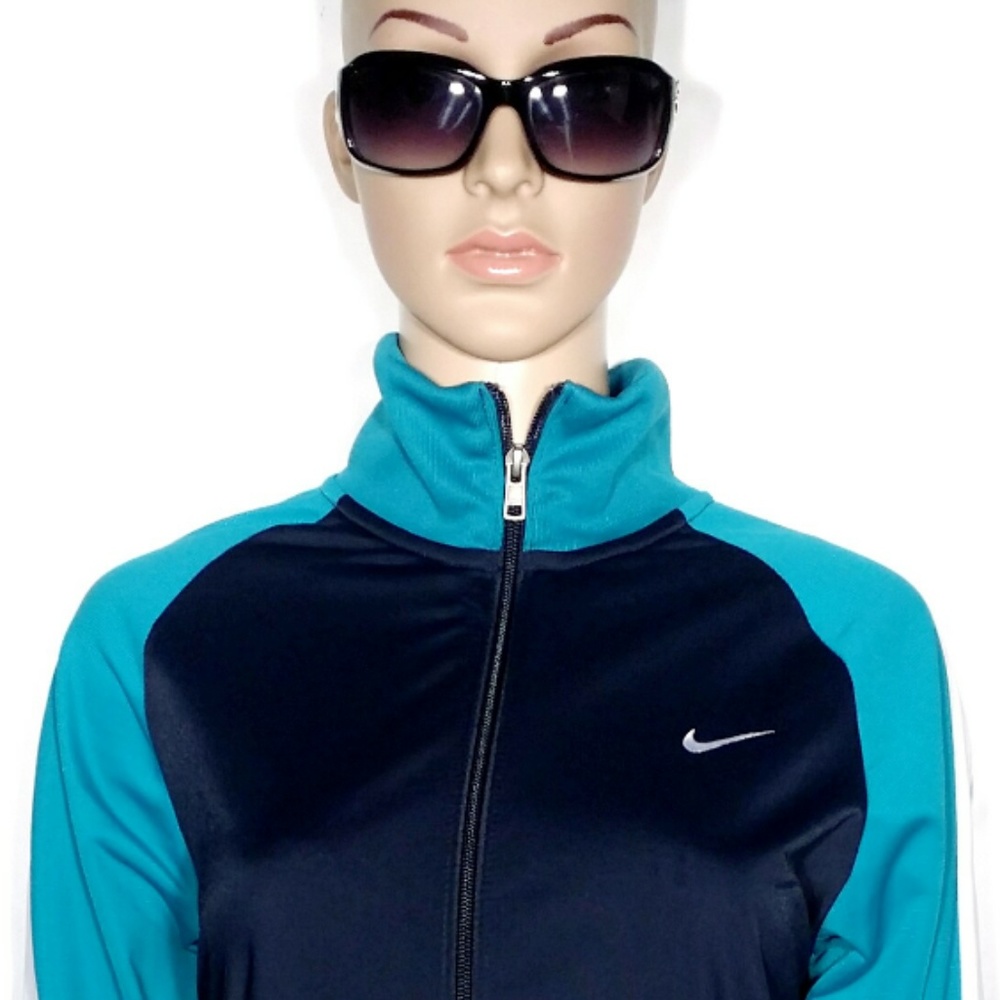 NIKE Womens Blue Full-Zip Track Jacket